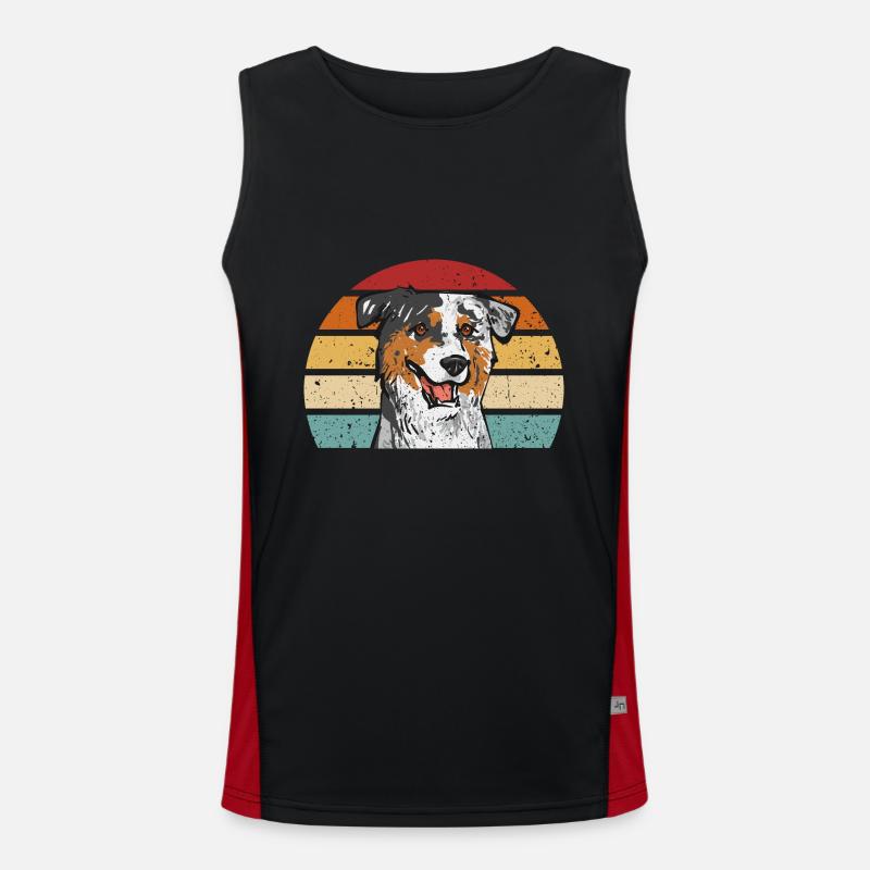 Miniature Australian Shepherd Men's Functional Contrast Tank Top 