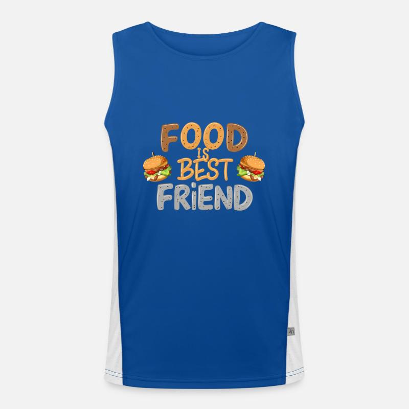 Essen ist der beste Freund Funktionelles Kontrast-Tank Top für Männer 