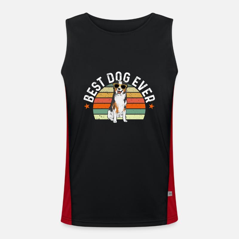 Miniature Australian Shepherd - Men's Functional Contrast Tank Top  - black/red