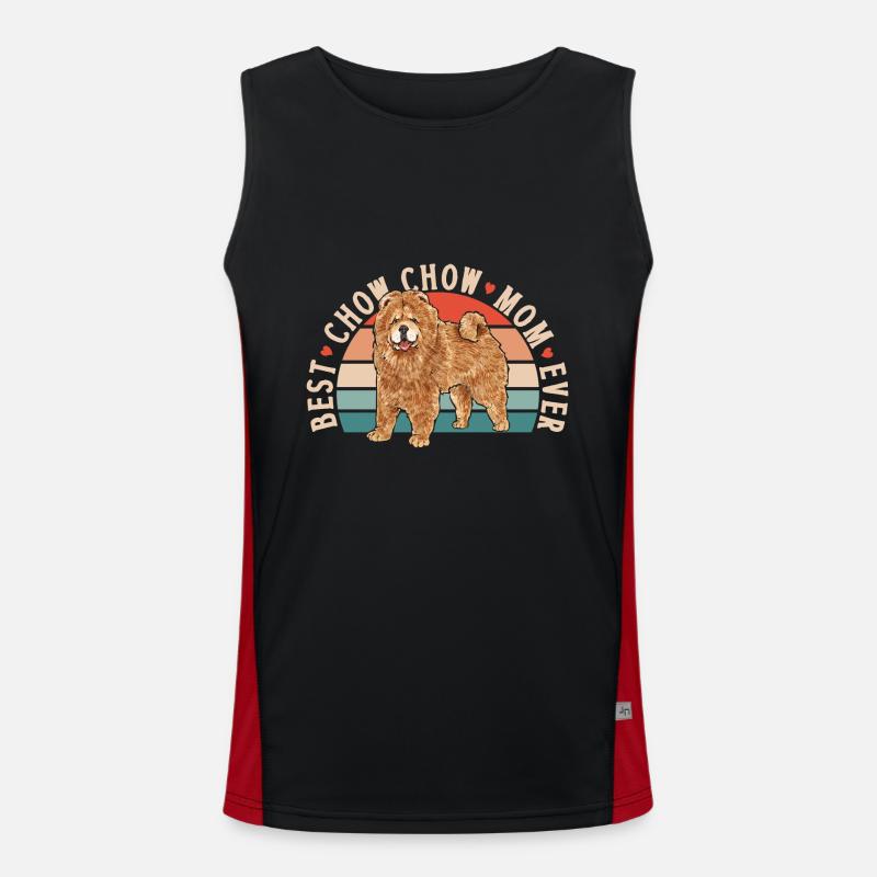 Chow Chow Dog - Men's Functional Contrast Tank Top  - black/red