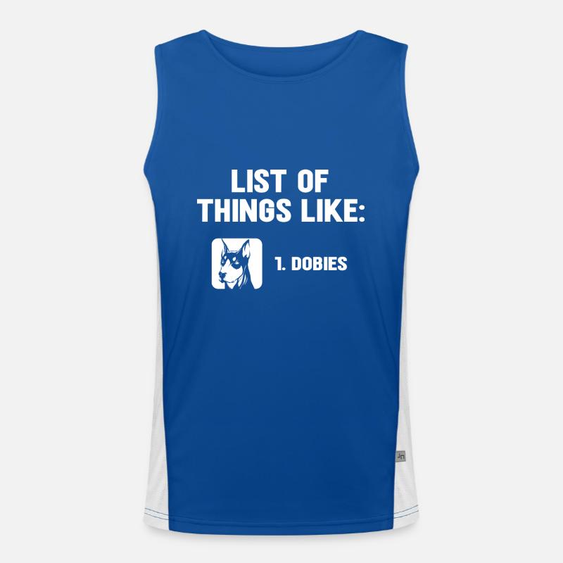 Dobermann Pinscher Hund Dobie Funktionelles Kontrast-Tank Top für Männer 