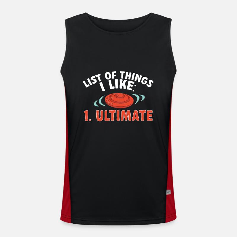 Ultimate Frisbee Throwing Disc - Men's Functional Contrast Tank Top - black/red