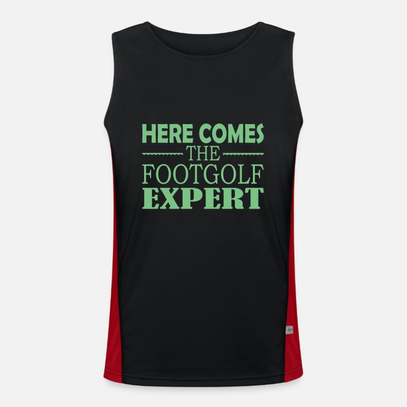Here Comes The Footgolf Expert Funktionelles Kontrast-Tank Top für Männer 