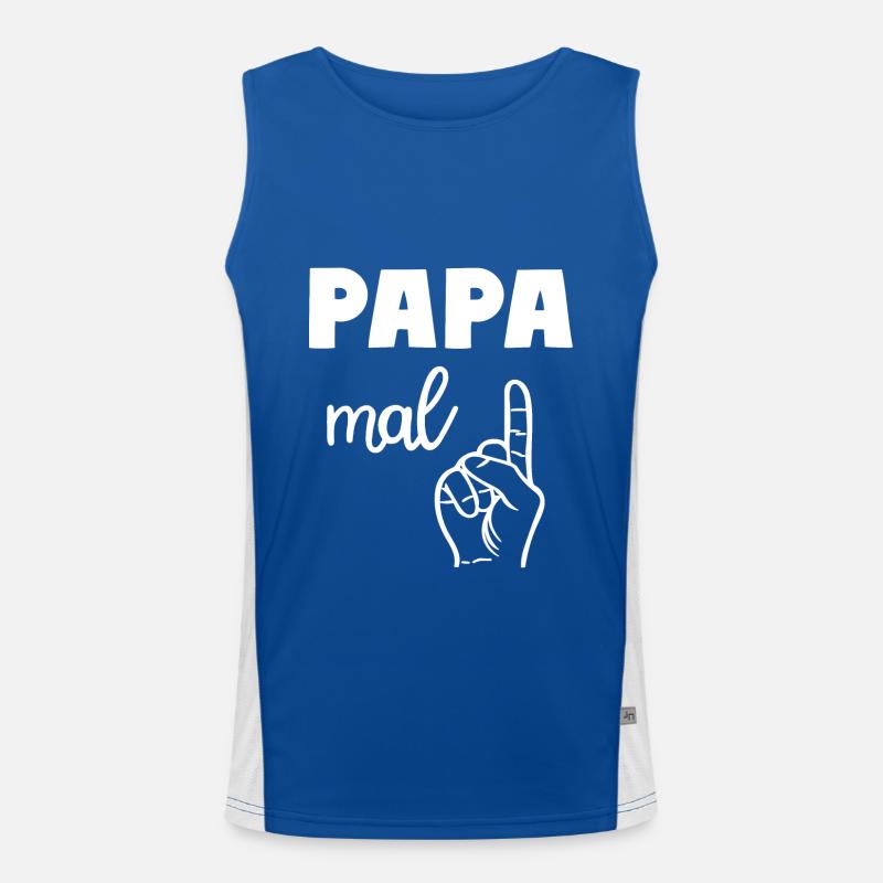 Papa mal Eins Vater Funktionelles Kontrast-Tank Top für Männer 