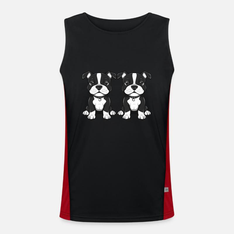 Pit Terrier Dog Comic Men's Functional Contrast Tank Top 