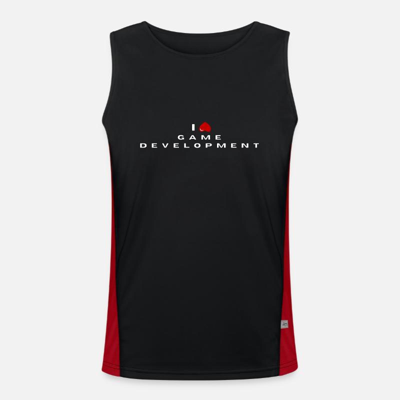 I hate Game development - Men's Functional Contrast Tank Top  - black/red