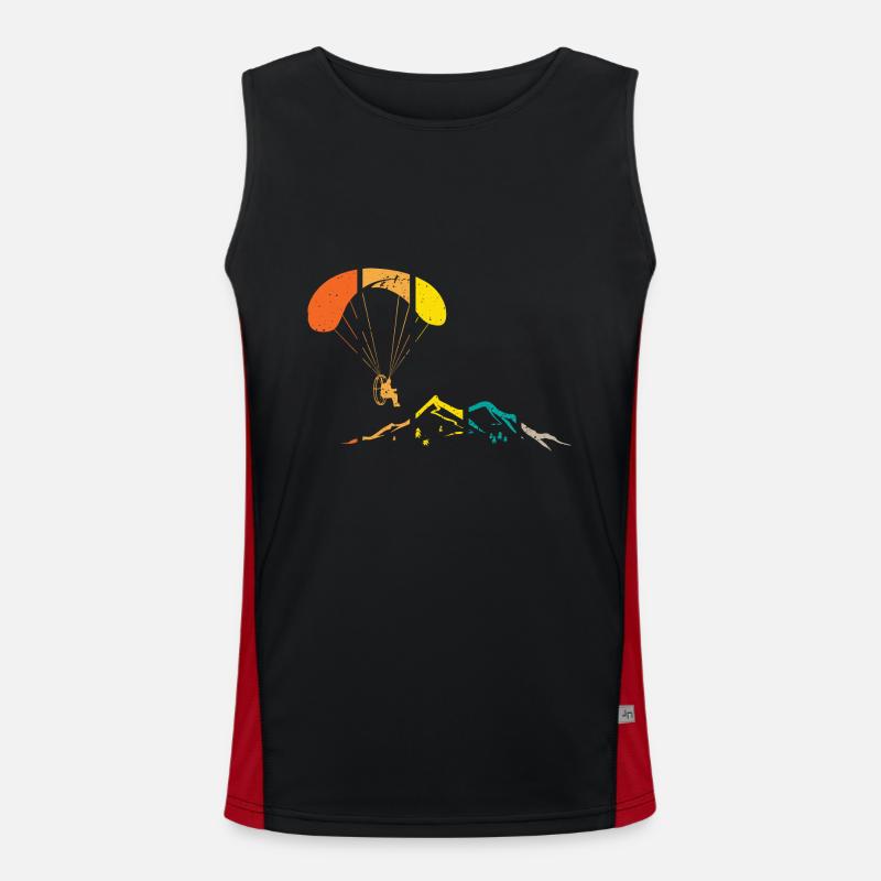 Paramotor Motorized paraglider - Men's Functional Contrast Tank Top - black/red