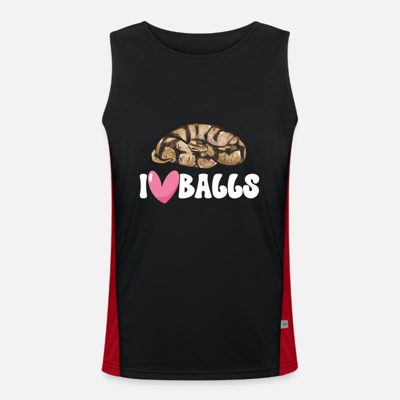 Ball Python Snake King Python - Men's Functional Contrast Tank Top  - black/red
