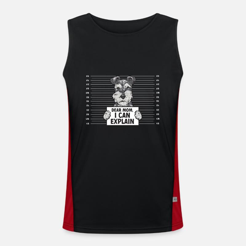 Zwergschnauzer Hund Schnauzer Funktionelles Kontrast-Tank Top für Männer 