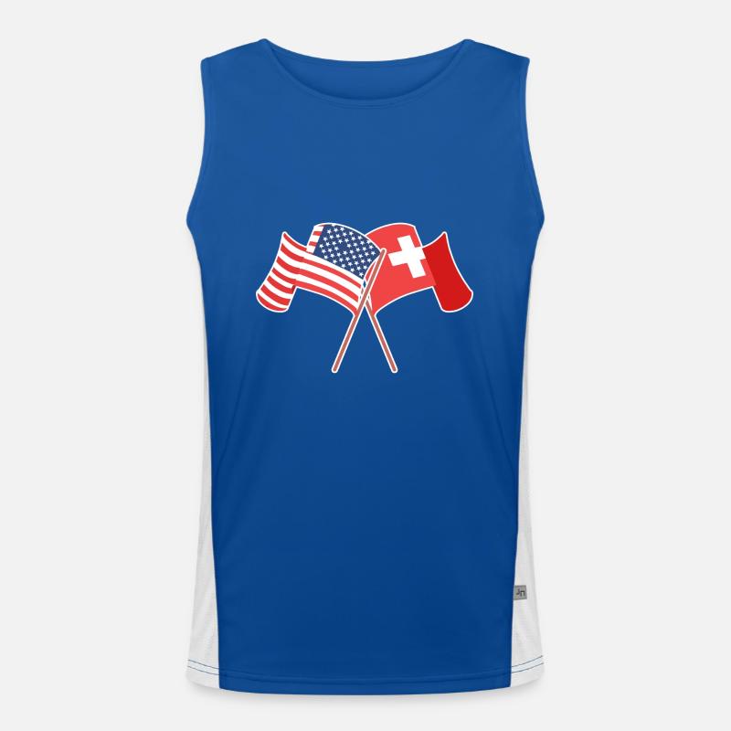 Schweiz Schweizer Schweizerdeutsch Funktionelles Kontrast-Tank Top für Männer 