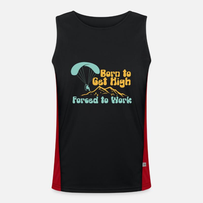 Paramotor Motorized paraglider - Men's Functional Contrast Tank Top  - black/red