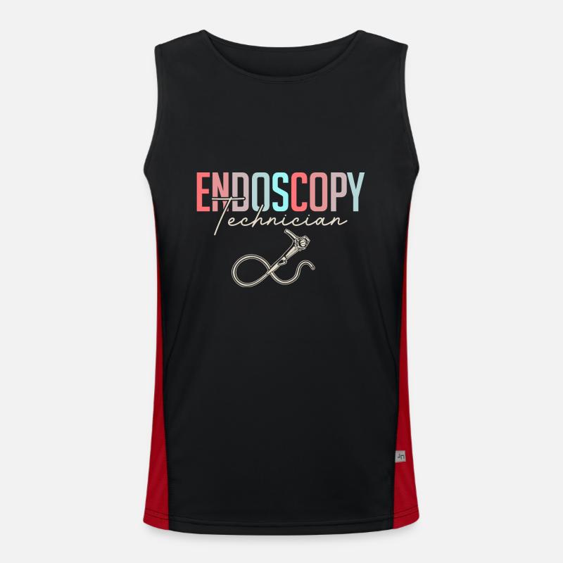 Gastroenterology Endoscopy Colonoscopy - Men's Functional Contrast Tank Top  - black/red