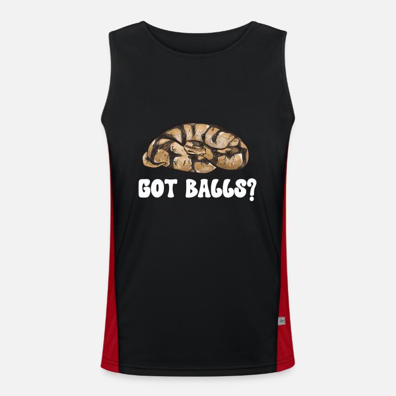 Ball Python Schlange Königspython - Funktionelles Kontrast-Tank Top für Männer - Schwarz/Rot