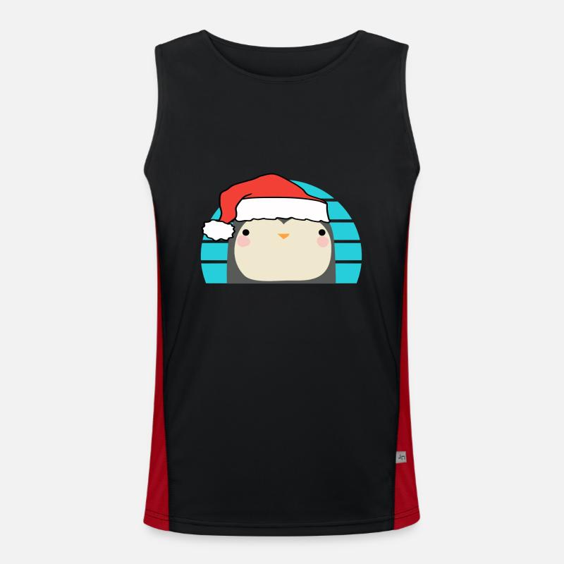Weihnachten Pinguin Funktionelles Kontrast-Tank Top für Männer 