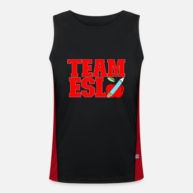 Teacher English Second Language Foreign Language Men's Functional Contrast Tank Top 