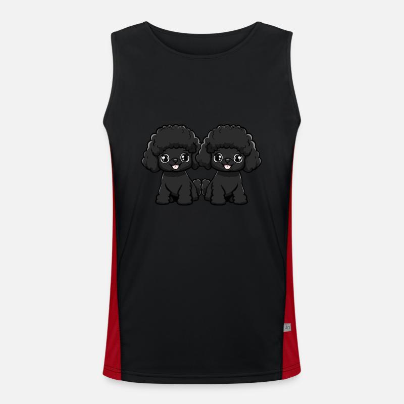 Pudel Hund Comic Funktionelles Kontrast-Tank Top für Männer 