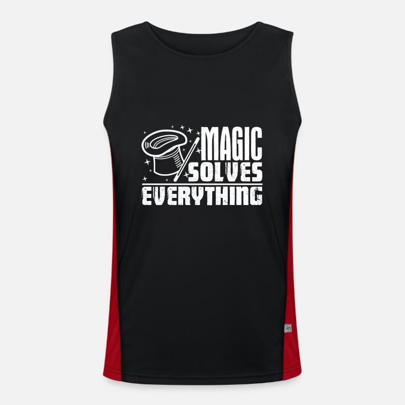Magician Magic Solves Everything Men's Functional Contrast Tank Top 