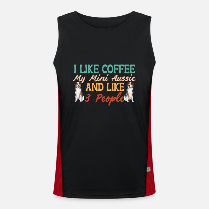 Miniature Australian Shepherd - Men's Functional Contrast Tank Top  - black/red
