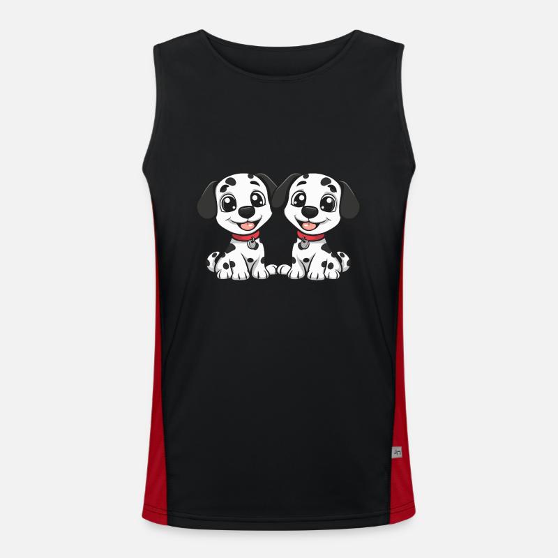 Dalmatian Dog Comic Men's Functional Contrast Tank Top 