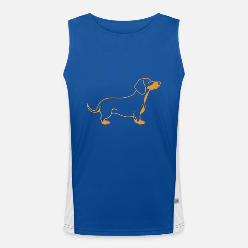 Dackel Funktionelles Kontrast-Tank Top für Männer 