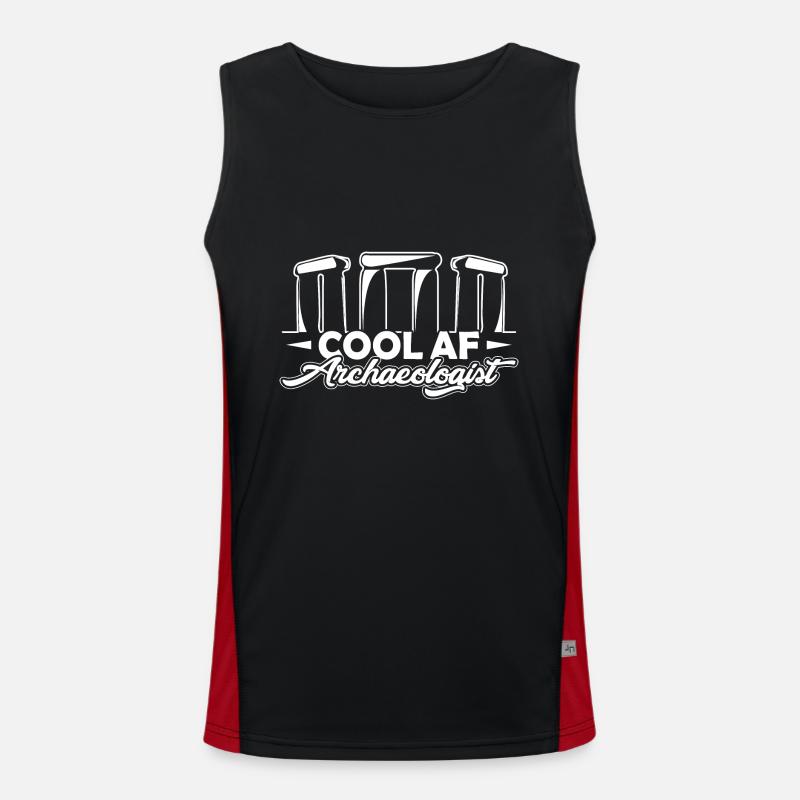 Archaeologist Cool AF Archaeologist - Men's Functional Contrast Tank Top  - black/red