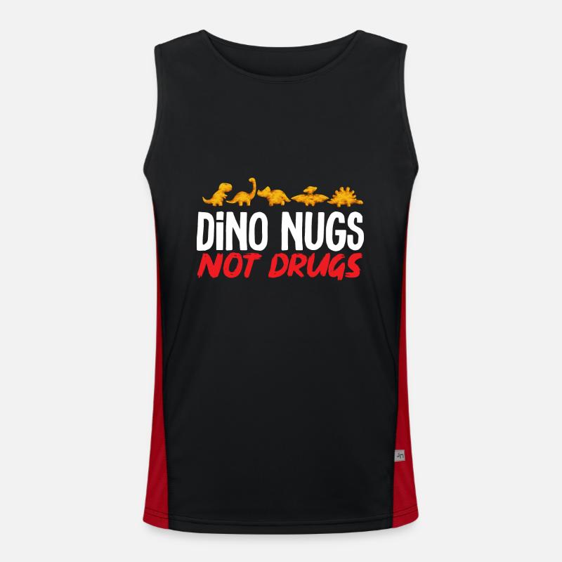 Dino Nuggets Dinosaur Chicken Nuggets Men's Functional Contrast Tank Top 