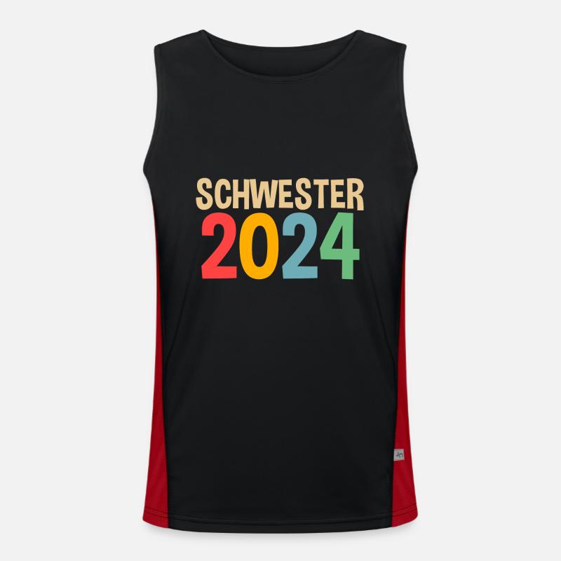 Werdende Schwester 2024 Funktionelles Kontrast-Tank Top für Männer 