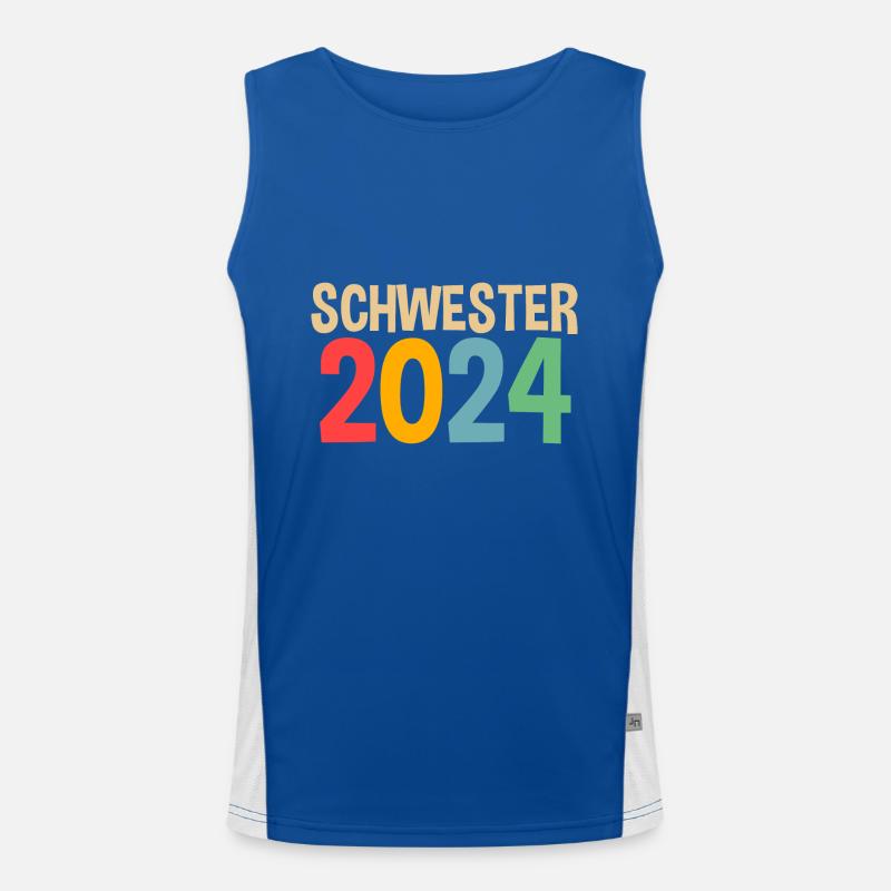 Werdende Schwester 2024 Funktionelles Kontrast-Tank Top für Männer 
