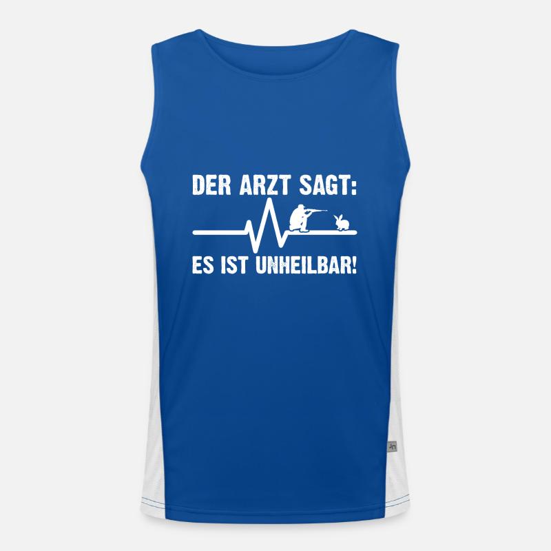 Hasenjäger Hasenjagd Kaninchenjagd Jäger Funktionelles Kontrast-Tank Top für Männer 