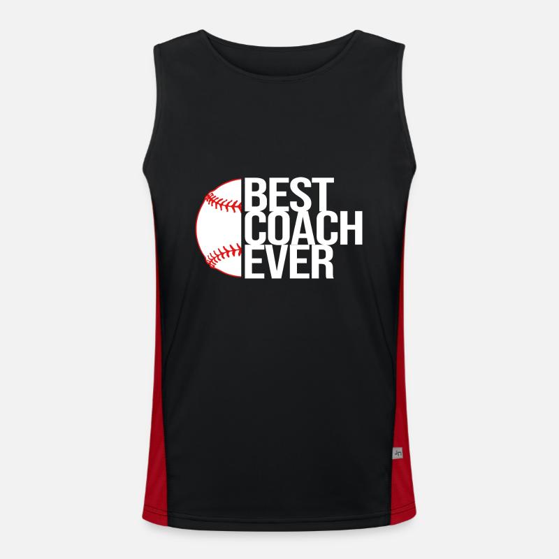 Baseball Coach - Men's Functional Contrast Tank Top  - black/red