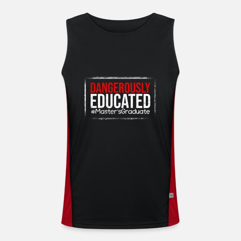 Master's Degree Studies Master's Degree - Men's Functional Contrast Tank Top  - black/red