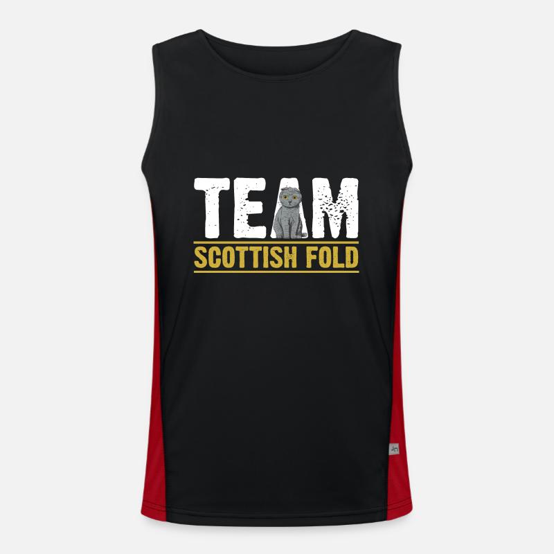 Scottish Fold Cat Men's Functional Contrast Tank Top 