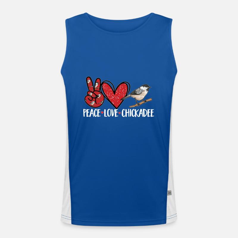 Bird Chickadee Bird Watching Men's Functional Contrast Tank Top 