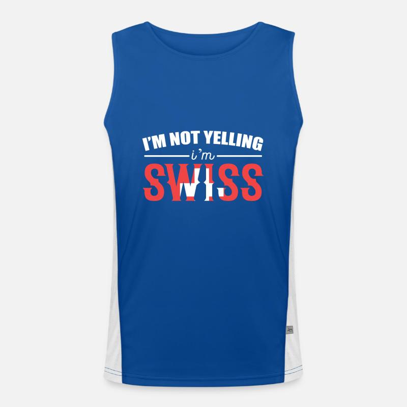 Schweiz Schweizer Schweizerdeutsch Funktionelles Kontrast-Tank Top für Männer 