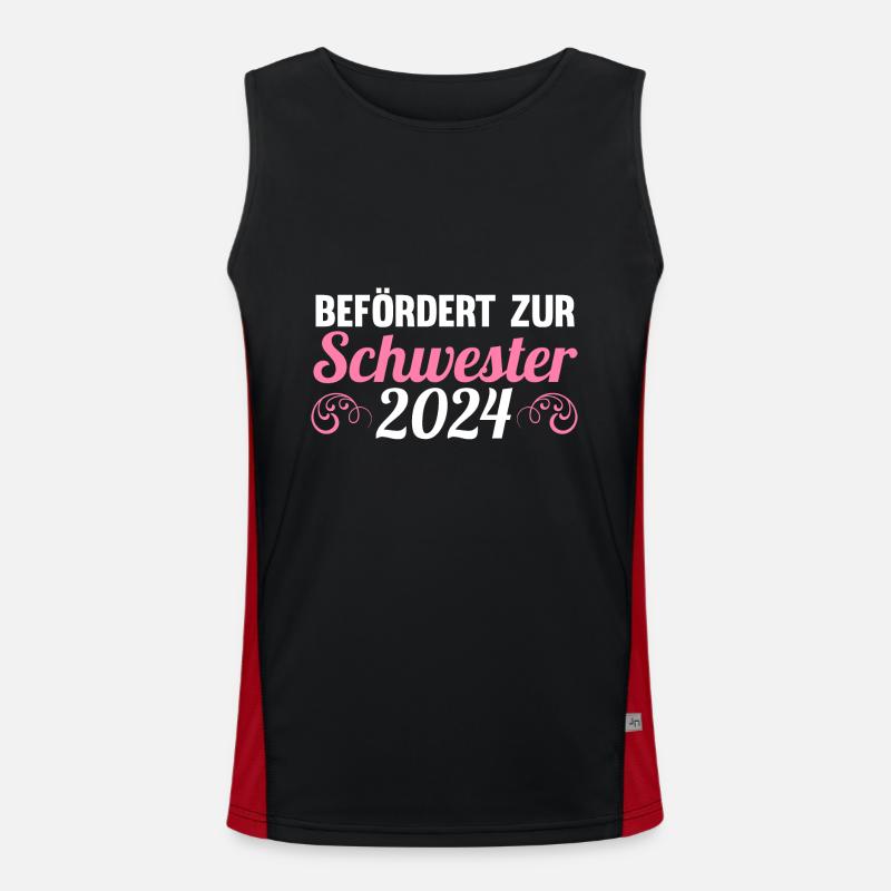 Werdende Schwester 2024 Funktionelles Kontrast-Tank Top für Männer 