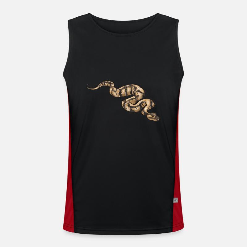 Ball Python Snake King Python - Débardeur respirant contrasté Homme  - noir/rouge