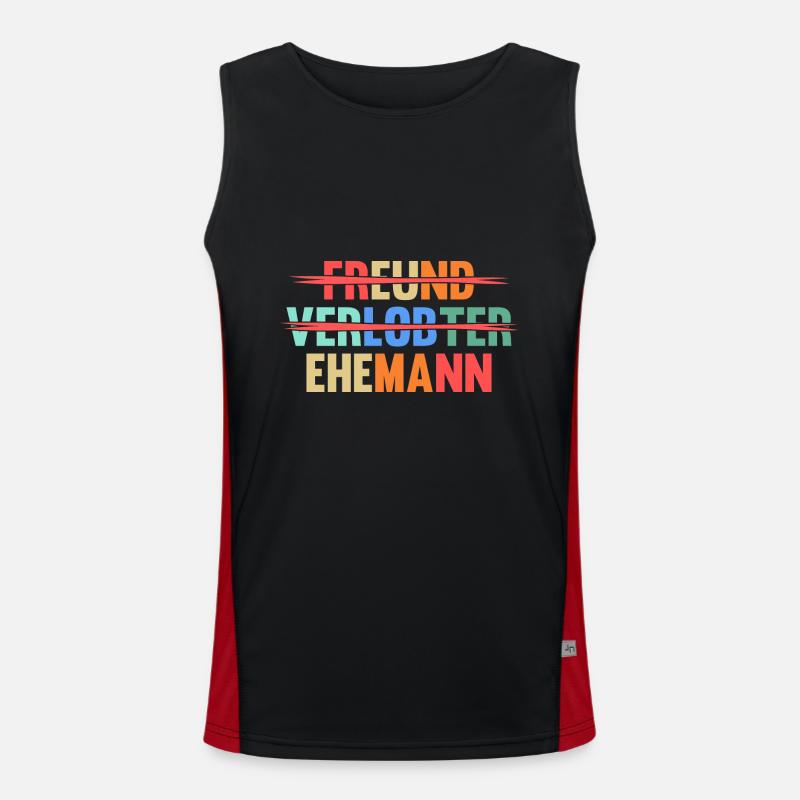Hochzeit Heiratsantrag Verlobter Ehemann Funktionelles Kontrast-Tank Top für Männer 