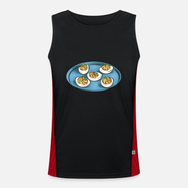Gefüllte Eier Deviled Eggs Funktionelles Kontrast-Tank Top für Männer 