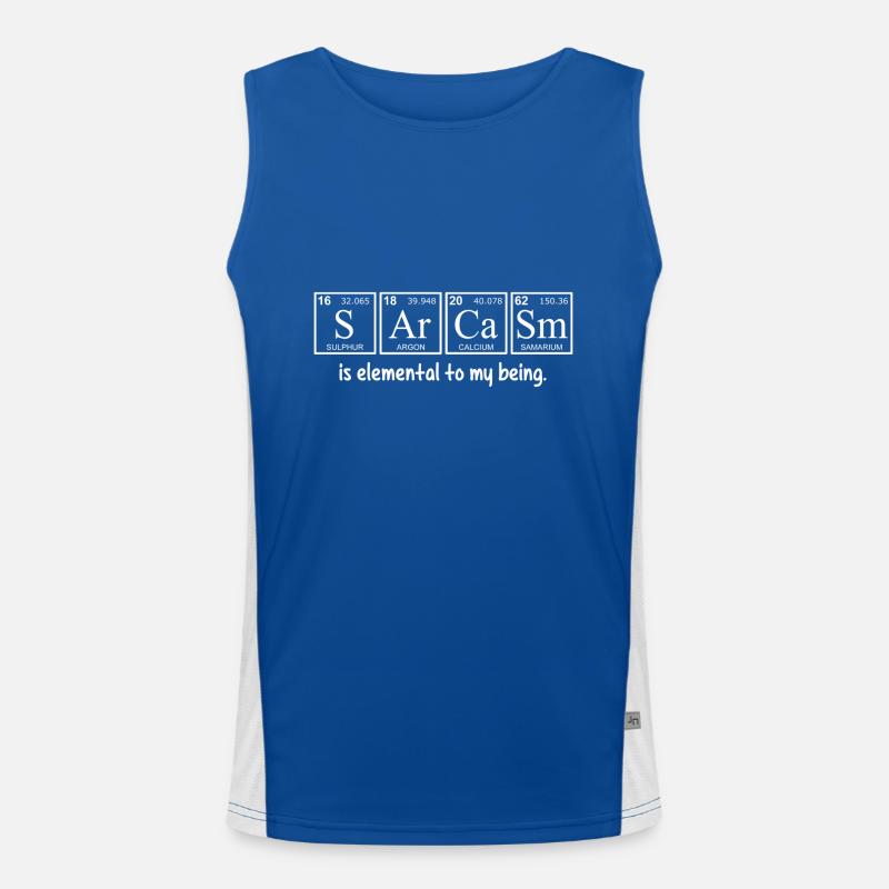 Sarcasm is Elemental to My Being Men's Functional Contrast Tank Top 