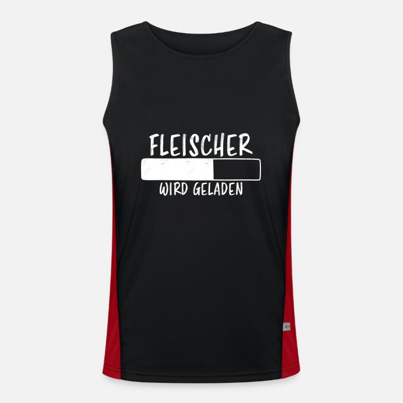 Fleischer Spruch Metzger Lustig Fleischer Geschenk Funktionelles Kontrast-Tank Top für Männer 