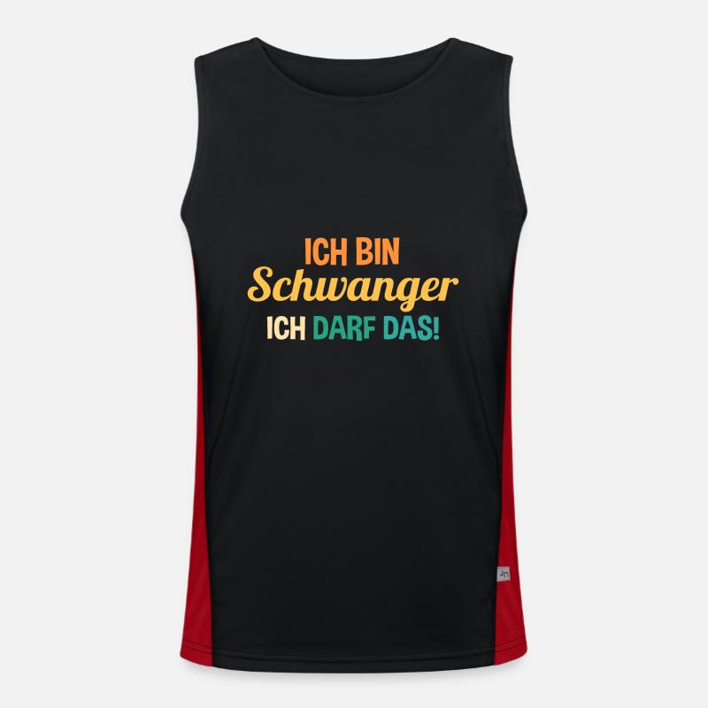 Schwangerschaft Ich Bin Schwanger Ich Darf Das Funktionelles Kontrast-Tank Top für Männer 