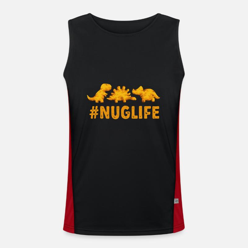 Dino Nuggets Dinosaur Chicken Nuggets Men's Functional Contrast Tank Top 