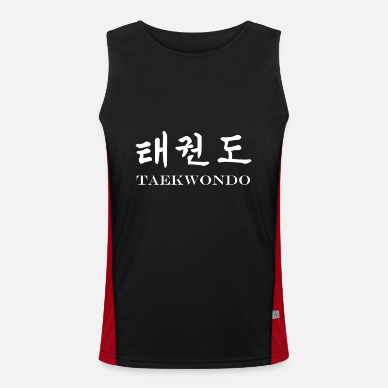 Taekwondo - Men's Functional Contrast Tank Top  - black/red