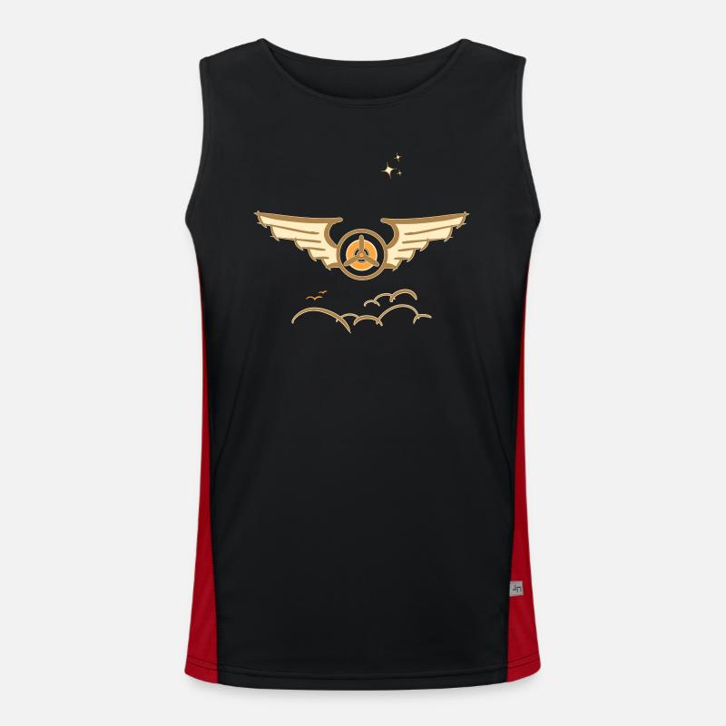 Aviation Symbol Luftwaffenschwinge Flugzeug Pilot Funktionelles Kontrast-Tank Top für Männer 