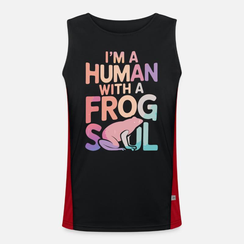Frog Toad - Men's Functional Contrast Tank Top  - black/red