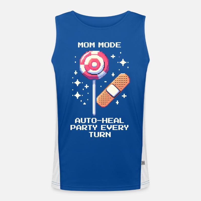 Mama-Modus: Auto-Heal jede Runde | Eltern Funktionelles Kontrast-Tank Top für Männer 