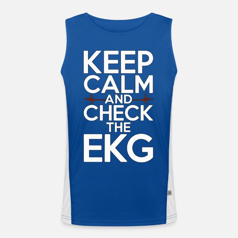 Cardiac Tech Keep Calm And Check Cardiac Imaging Funktionelles Kontrast-Tank Top für Männer 