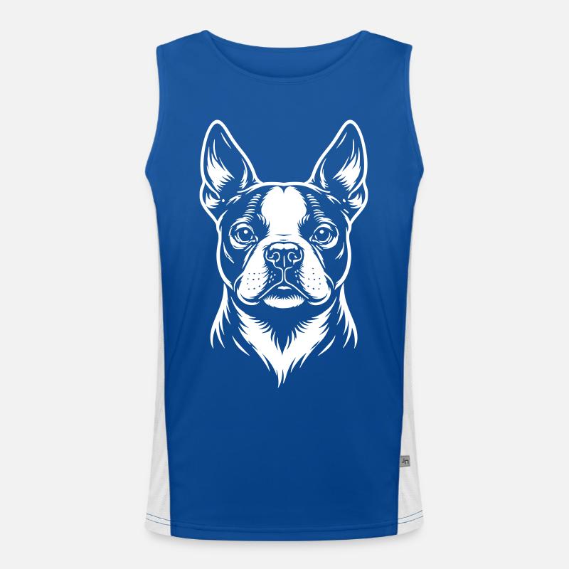 Tête de Boston Terrier Débardeur respirant contrasté Homme 