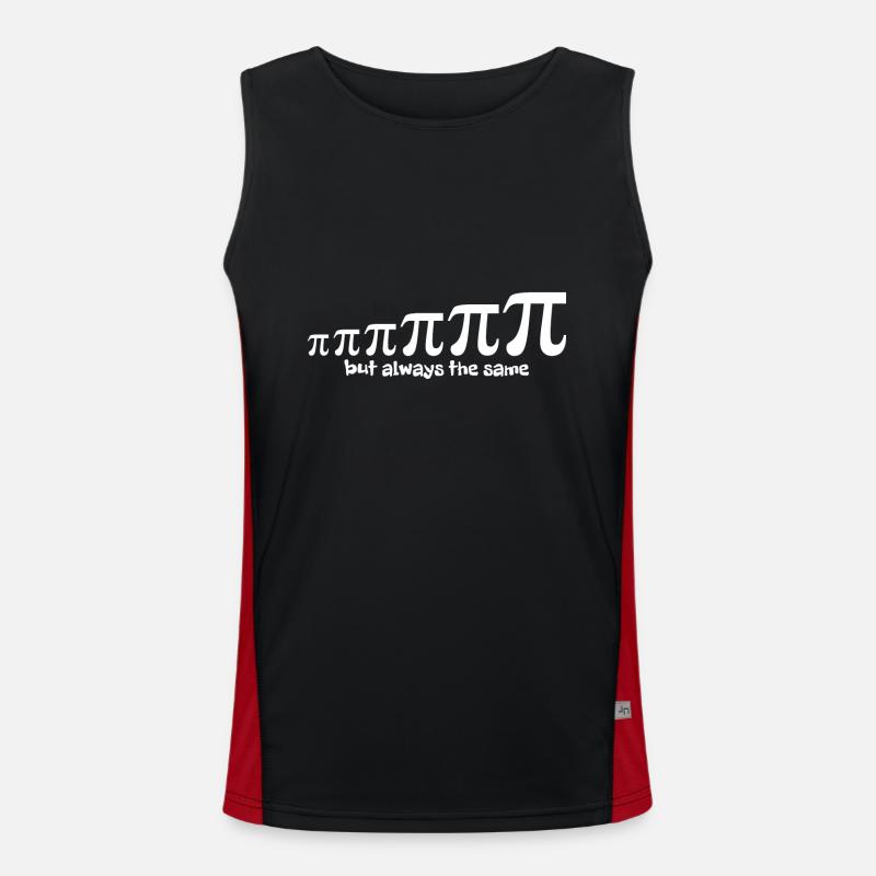 Pi number Evolution - Men's Functional Contrast Tank Top  - black/red