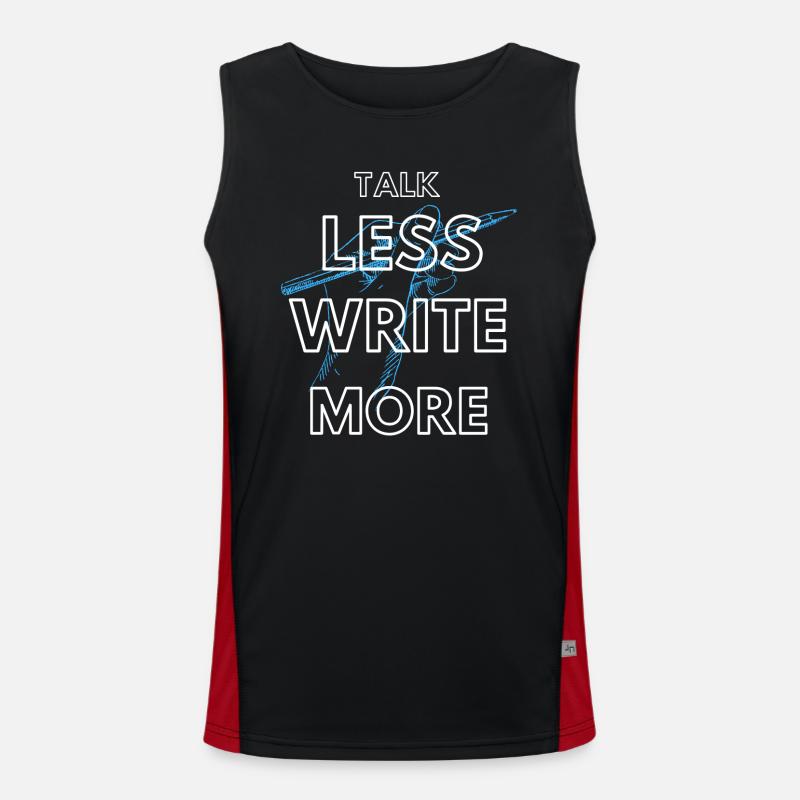 Talk less write more Men's Functional Contrast Tank Top 